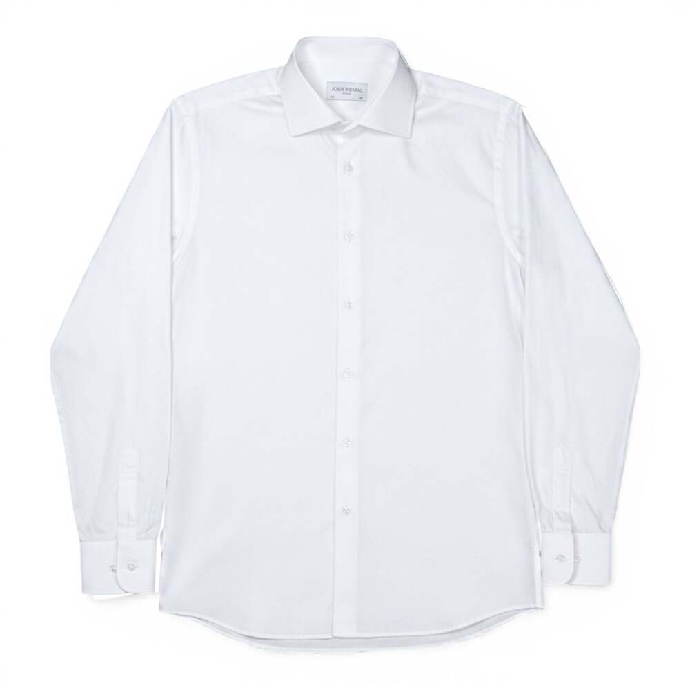 John Henric White Cotton Dress Shirt Size 15.75 / 40